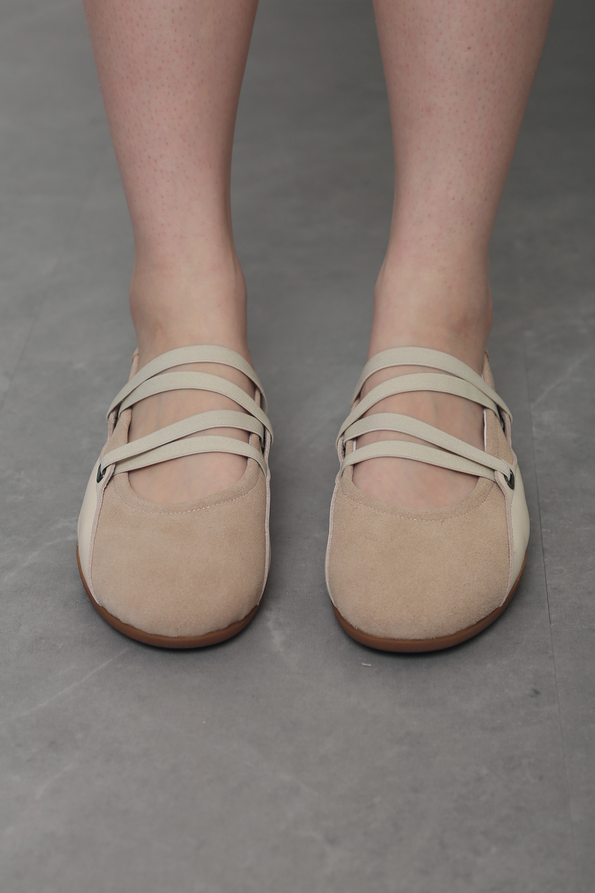 Whitmore Strappy Leather Flats Oat (Restock)