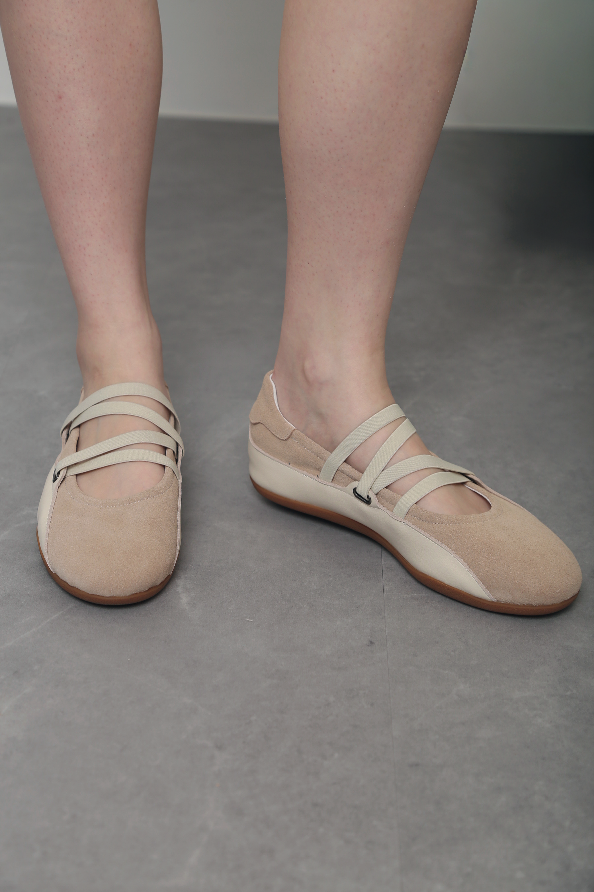 Whitmore Strappy Leather Flats Oat (Restock)