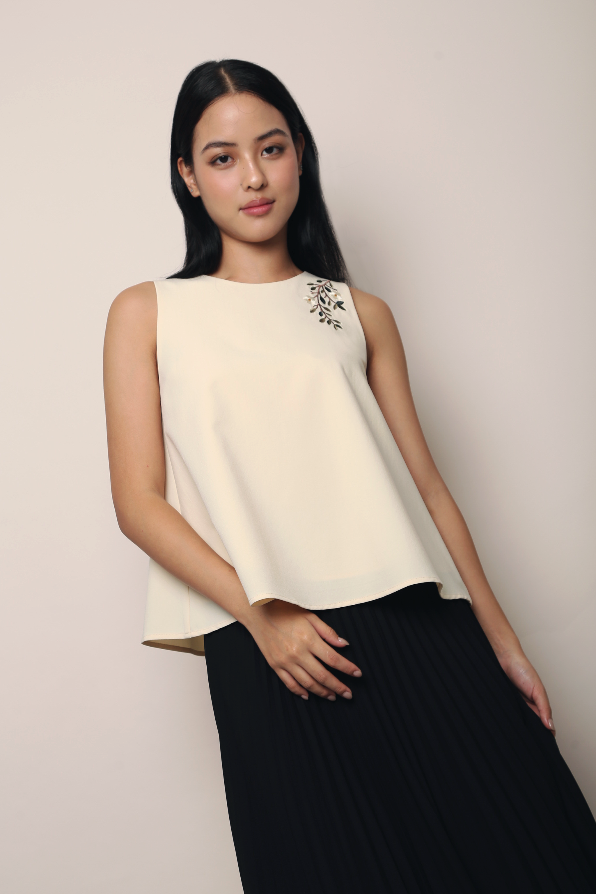 Willow Bloom Embroidered Blouse Vanilla Yellow