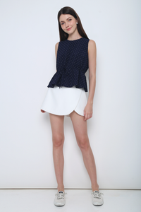 Willow Polka Dot Sleeveless Top Navy