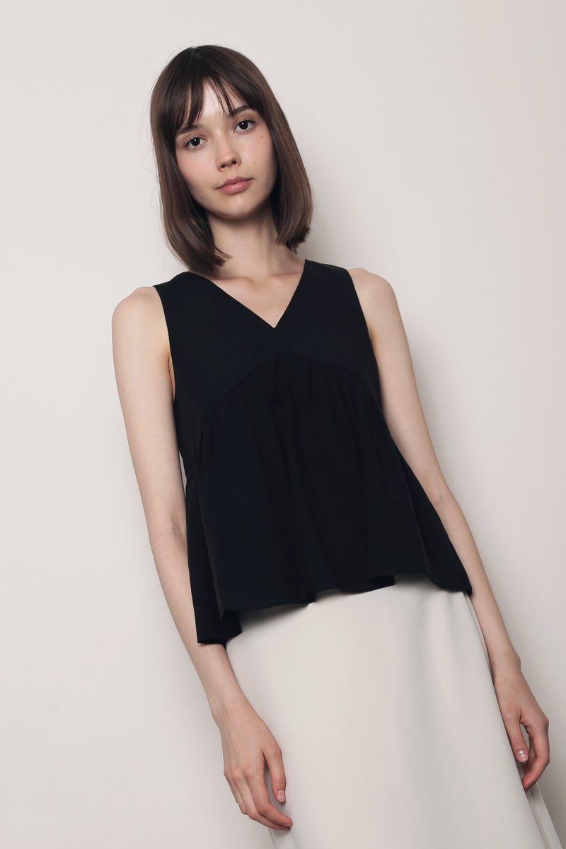 With Love Sleeveless Blouse Black (Restock)
