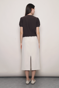 Work to Wine Midi Skirt Ivory (Backorder)