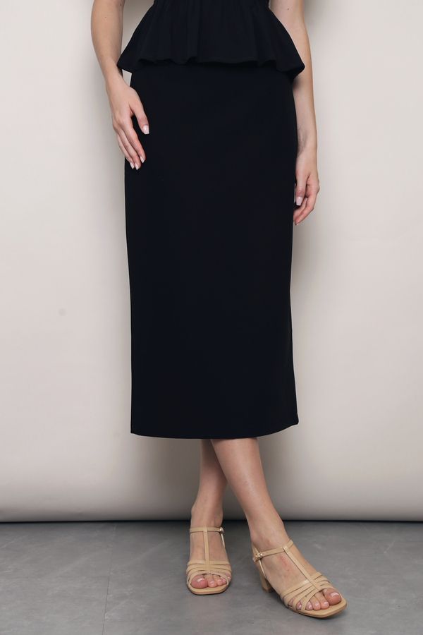 Work to Wine Midi Skirt Black (Restock)