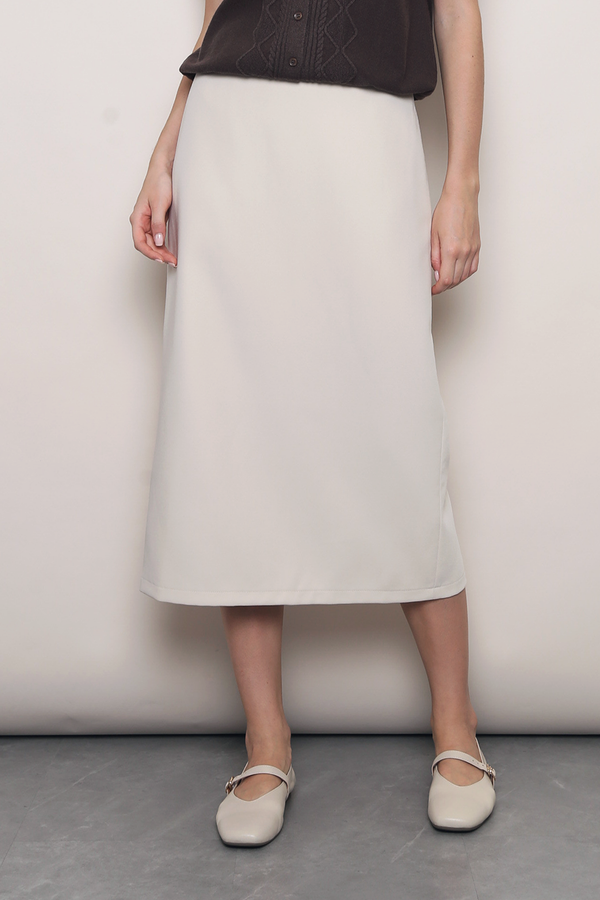 Work to Wine Midi Skirt Ivory (Restock)