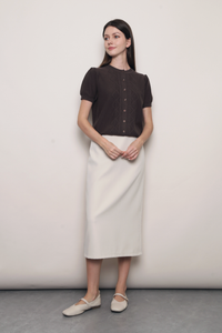 Work to Wine Midi Skirt Ivory (Backorder)