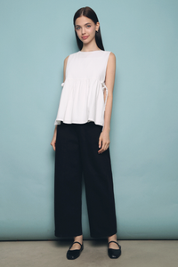 Adelle Side Tie Sleeveless Blouse White (Restock)