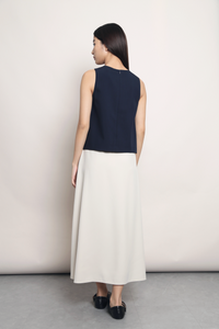 Agenda Button Down Vest Top Navy