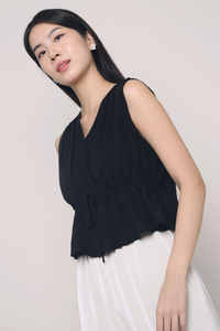 Ailee Tie Waist Top Black