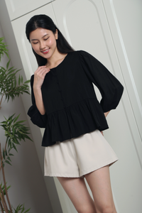 Aire Babydoll Top Black