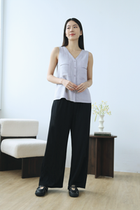 Airelle Sleeveless Linen Blouse Lilac