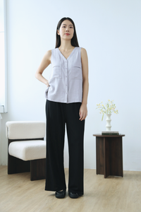 Airelle Sleeveless Linen Blouse Lilac