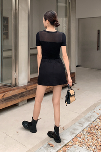 Amalfi Mesh Top Black