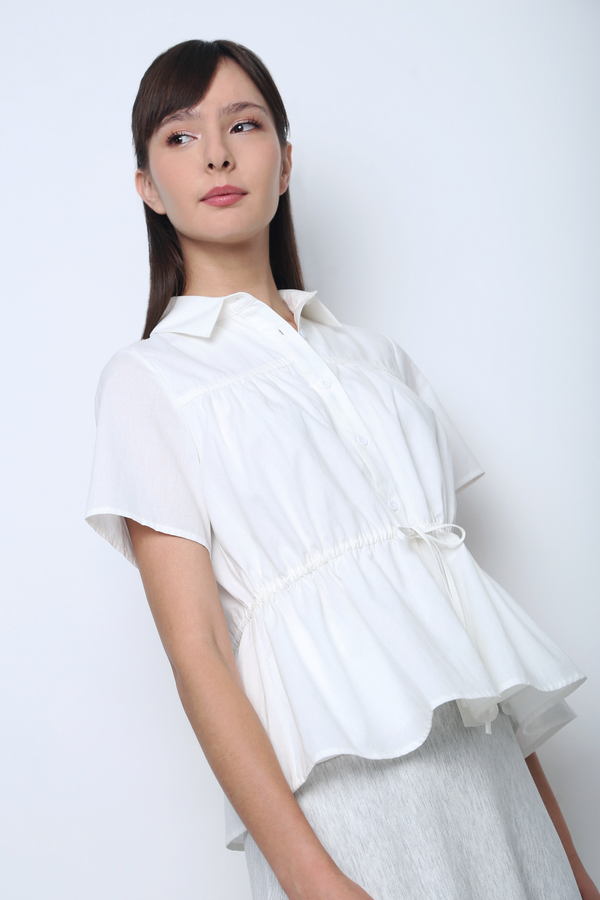 Amour Tie Waist Shirt White