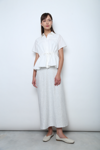Amour Tie Waist Shirt White