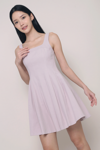 Anais Fit Flare Panel Dress Dusty Periwinkle