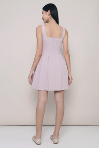 Anais Fit Flare Panel Dress Dusty Periwinkle