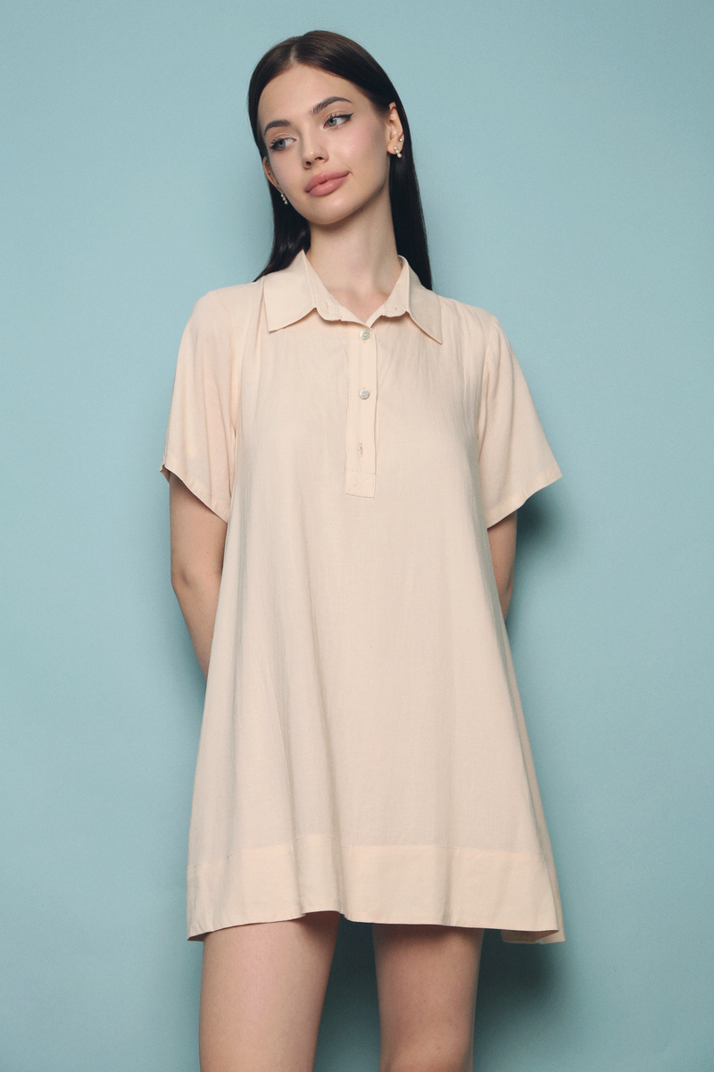 Andie Linen Shirt Dress Seashell