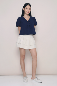 Ange Ribbon Blouse Navy