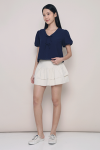 Ange Ribbon Blouse Navy