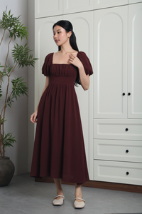 Annelise Princess Core Midaxi Dress Burgundy