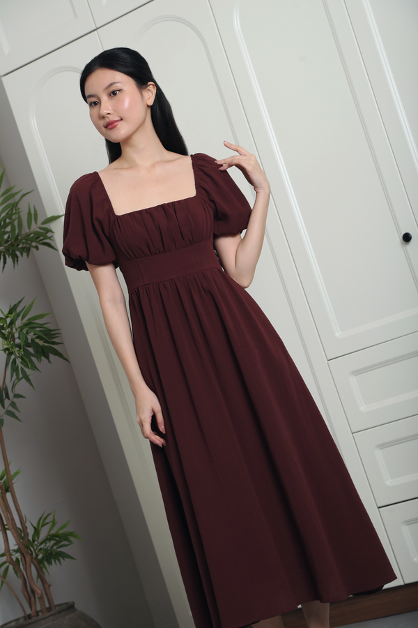 Annelise Princess Core Midaxi Dress Burgundy