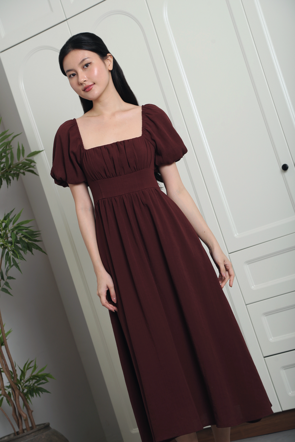 Annelise Princess Core Midaxi Dress Burgundy