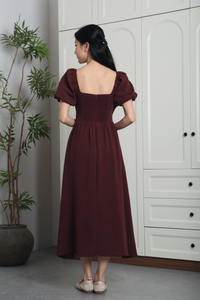 Annelise Princess Core Midaxi Dress Burgundy