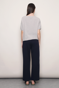 Ash Lane Button Down Knit Blouse Grey