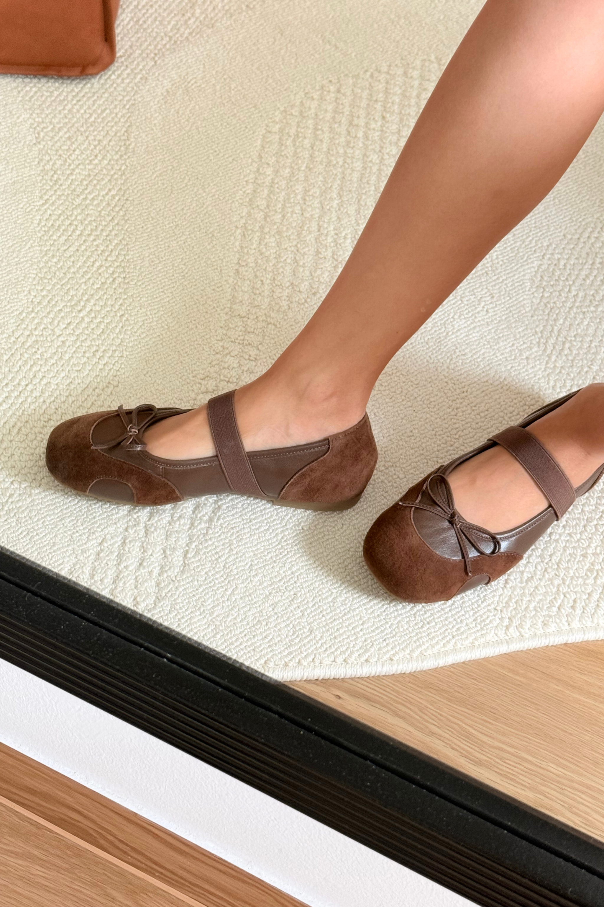 Astoria Ballet Leather Flats Brown (Backorder II)