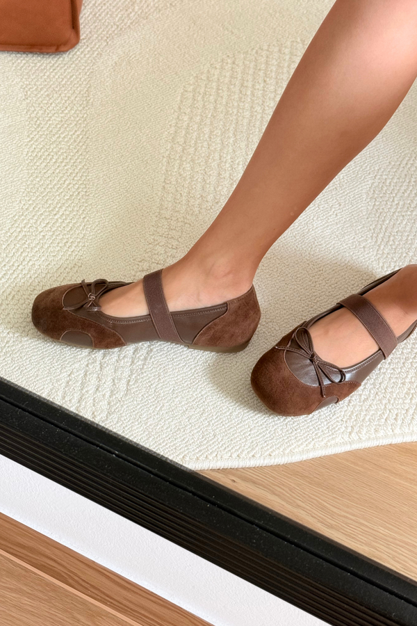 Astoria Ballet Leather Flats Brown (Restock)