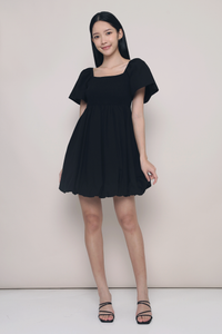 Avelie Smocked Bubble Dress Black