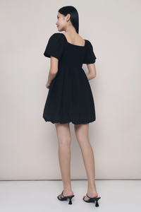 Avelie Smocked Bubble Dress Black