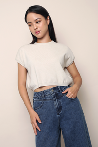 Bam Bam Cropped Knit Cream (Restock)