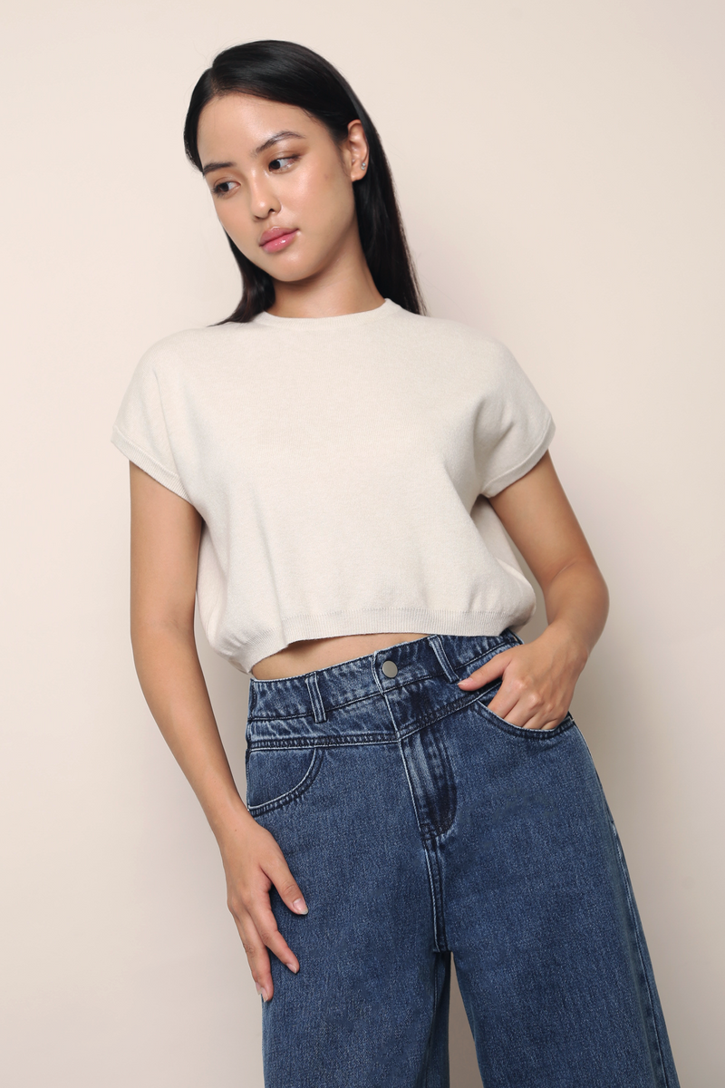 Bam Bam Cropped Knit Cream (Restock)