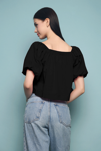 Bambi Square Neck Top Black (Restock)