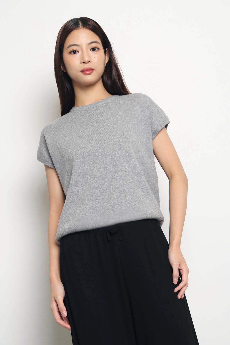 Bare Form Knit Blouse Grey (Restock)
