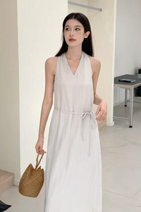 Bayside Knot Back Midi Dress Taupe