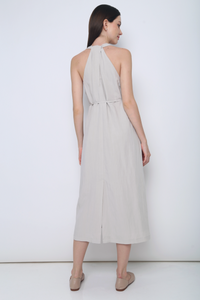 Bayside Knot Back Midi Dress Taupe