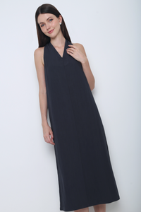 Bayside Knot Back Midi Dress Steel Grey