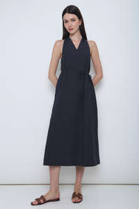 Bayside Knot Back Midi Dress Steel Grey