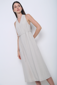 Bayside Knot Back Midi Dress Taupe