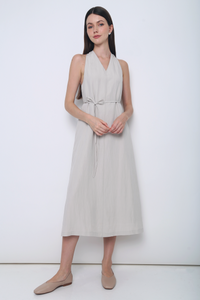 Bayside Knot Back Midi Dress Taupe