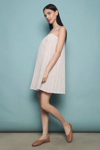 Beryl Floral Pleat Dress White
