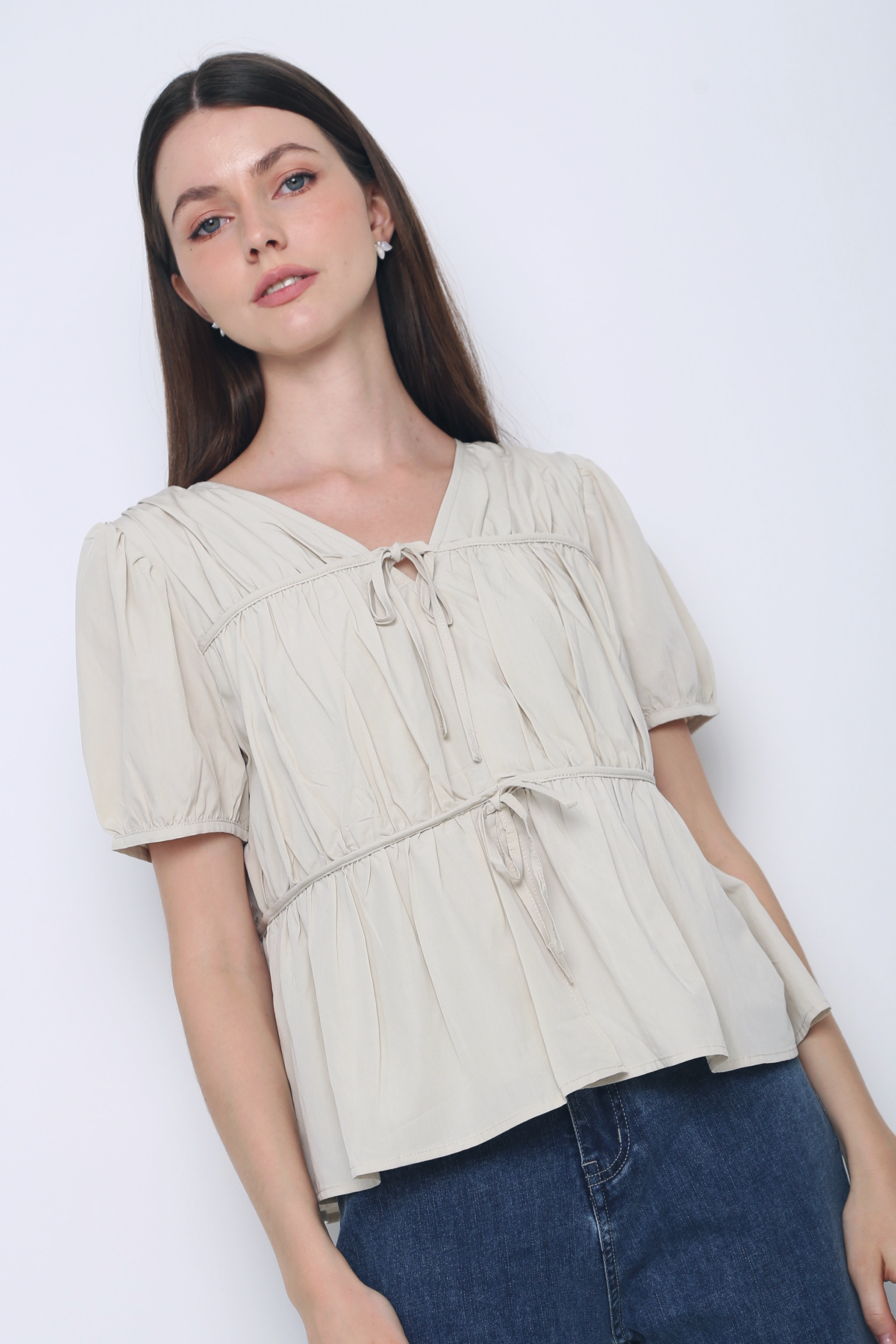 Fab Pleat Blouse Oat