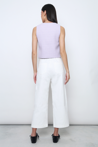 Bijou Tweed Sleeveless Vest Top Periwinkle
