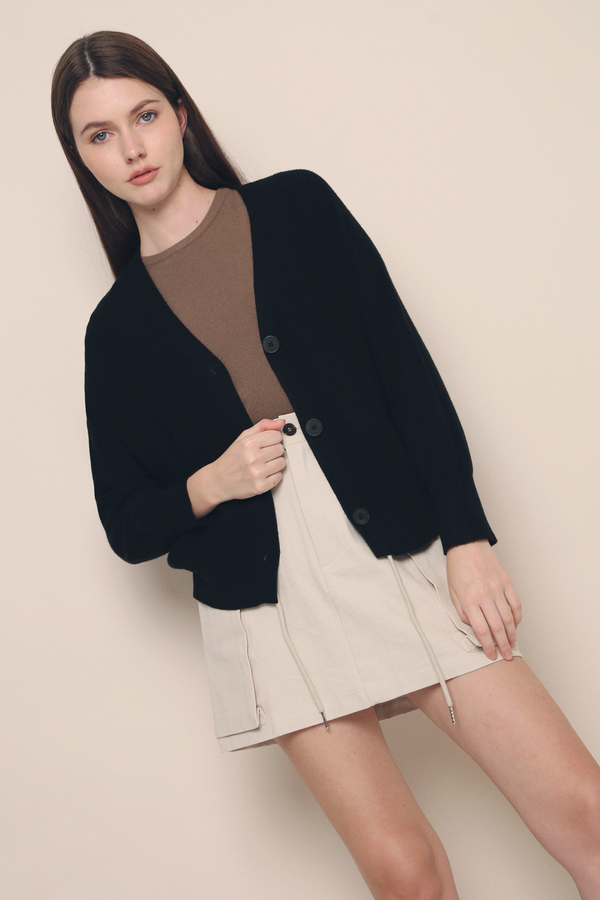 Bobbi Slouchy Knit Cardigan Black