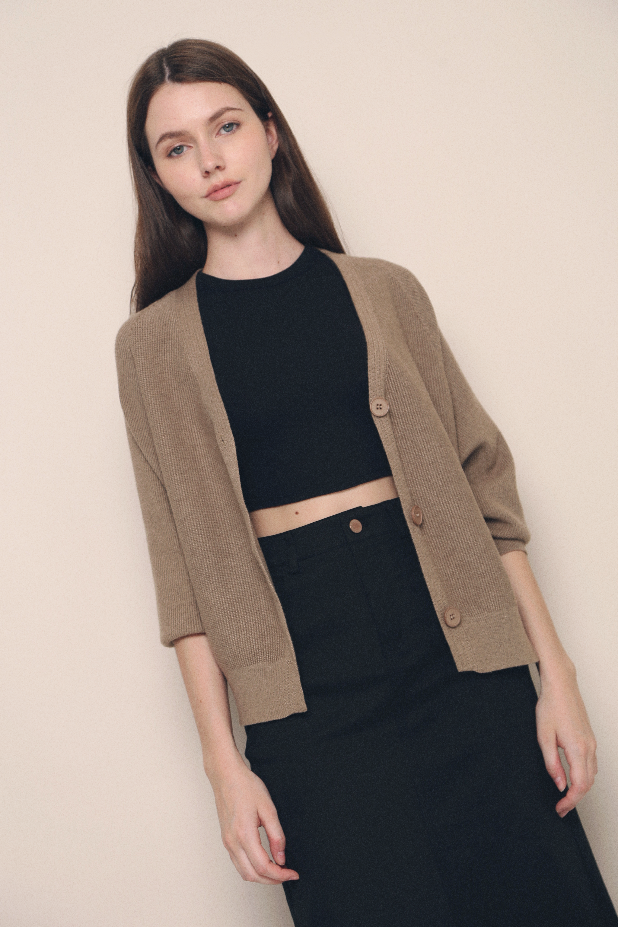 Bobbi Slouchy Knit Cardigan Taupe (Restock)