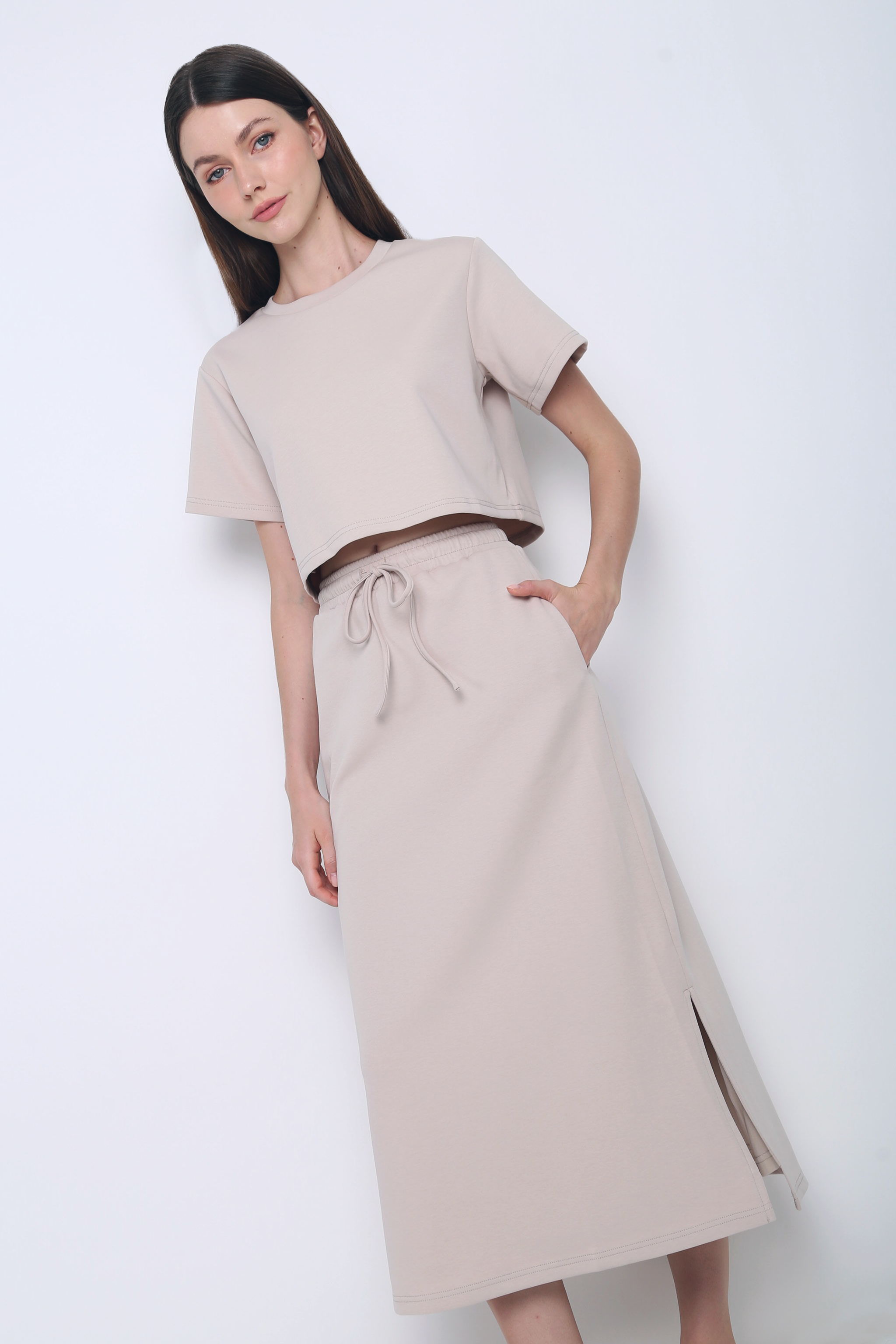 Bolin 2-Piece Sweater Skirt Set Oat (Restock)
