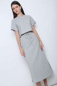 Bolin 2-Piece Sweater Skirt Set Grey
