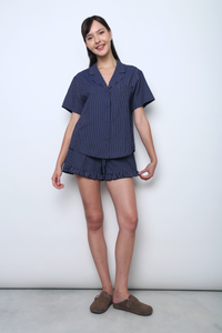 Bon Bon Stripe Pajamas Set Navy